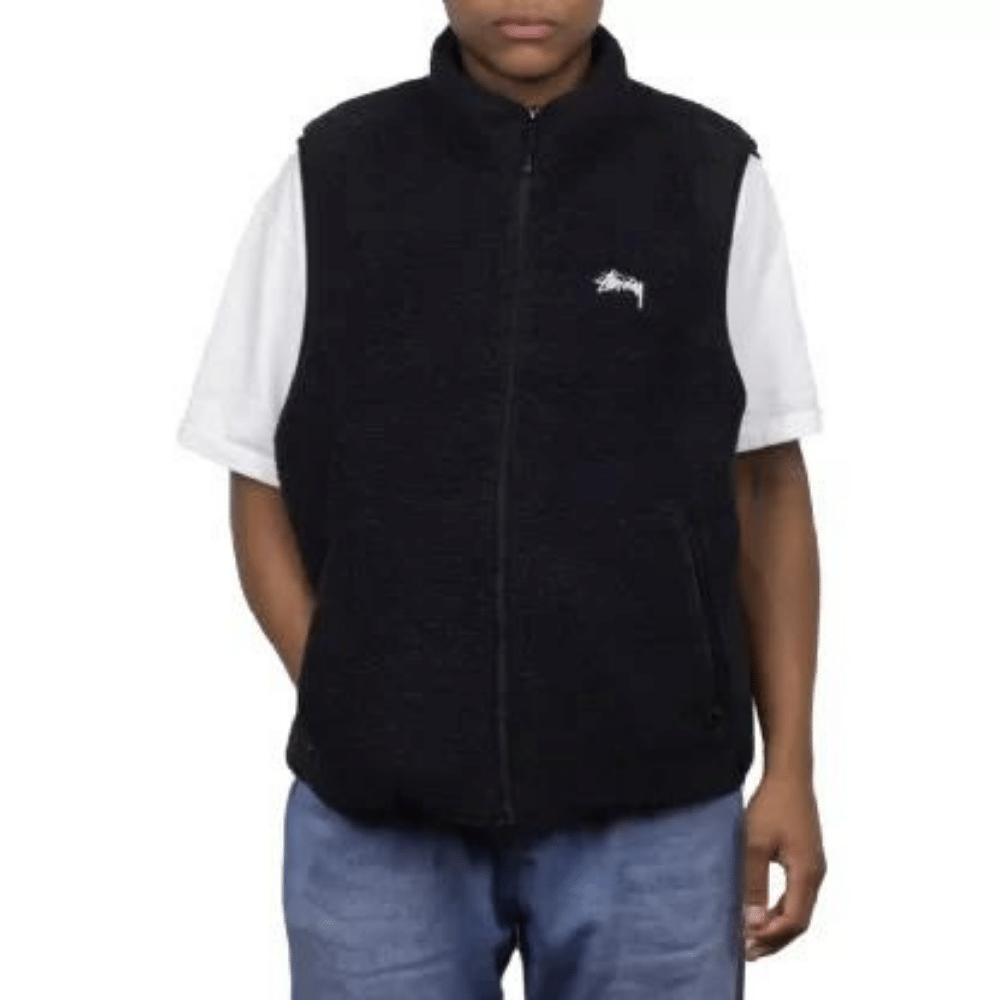 Colete Stussy Block Sherpa Black - Droper