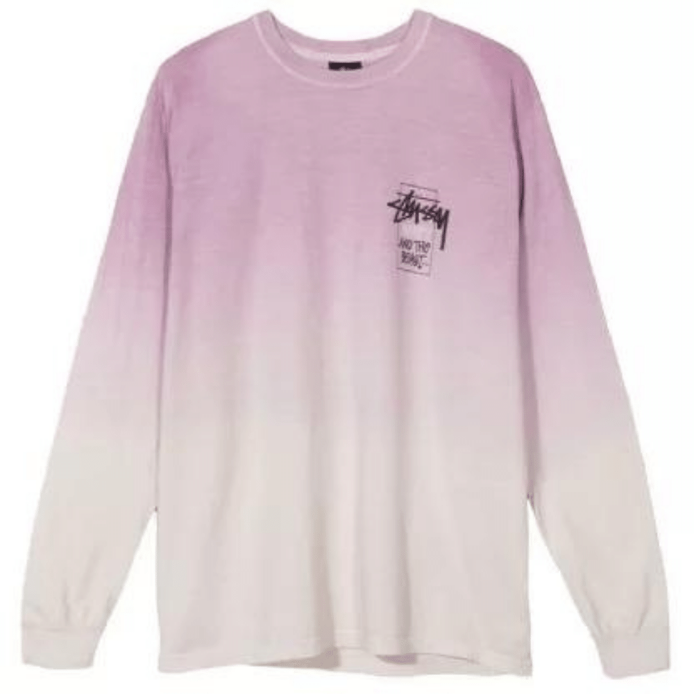 stussy ドル L/S ＄ Camiseta Stussy Offering Dip Dyed L/S Purple - Droper