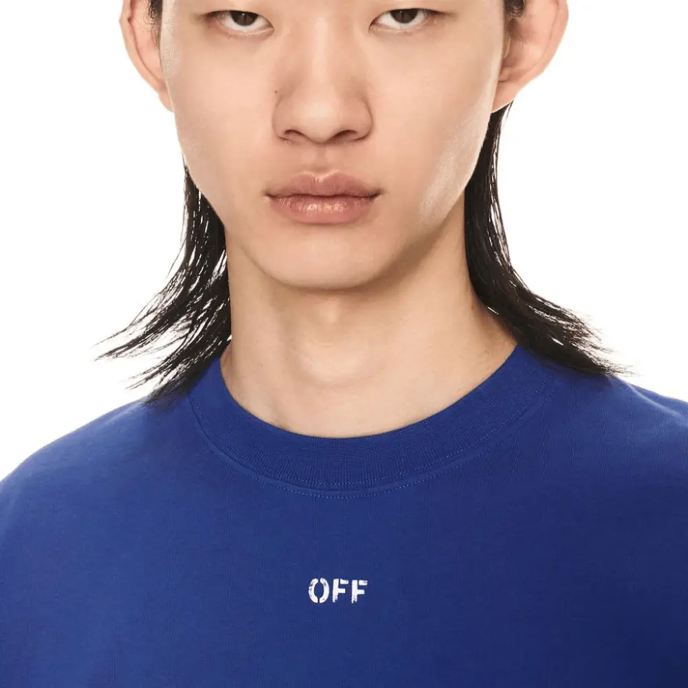 Camiseta Off-White Stamp Slim Fit Blue foto 1