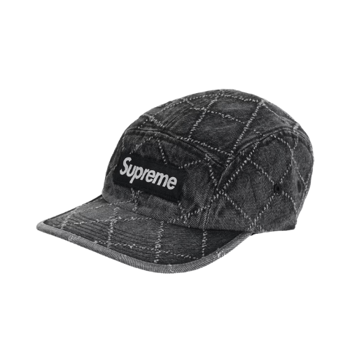 Boné Supreme Waxed Cotton Camp Black - Droper