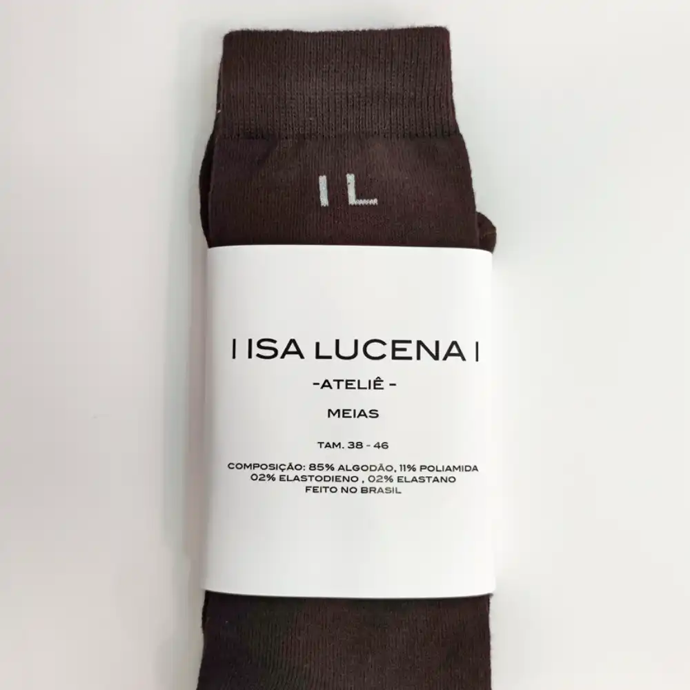 Meia Isa Lucena Cano Alto Par Café foto 1