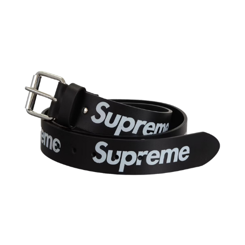 Cinto Supreme Repeat Leather Black - Droper