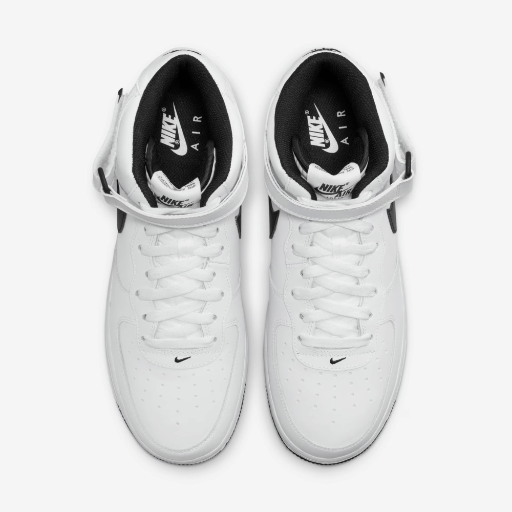 Nike Air Force 1 Mid White Black - Droper