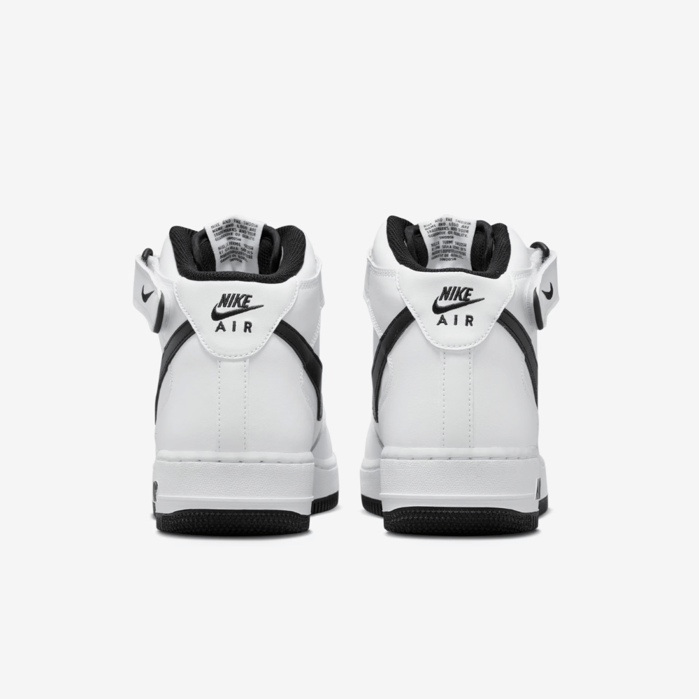 Nike Air Force 1 Mid White Black - Droper