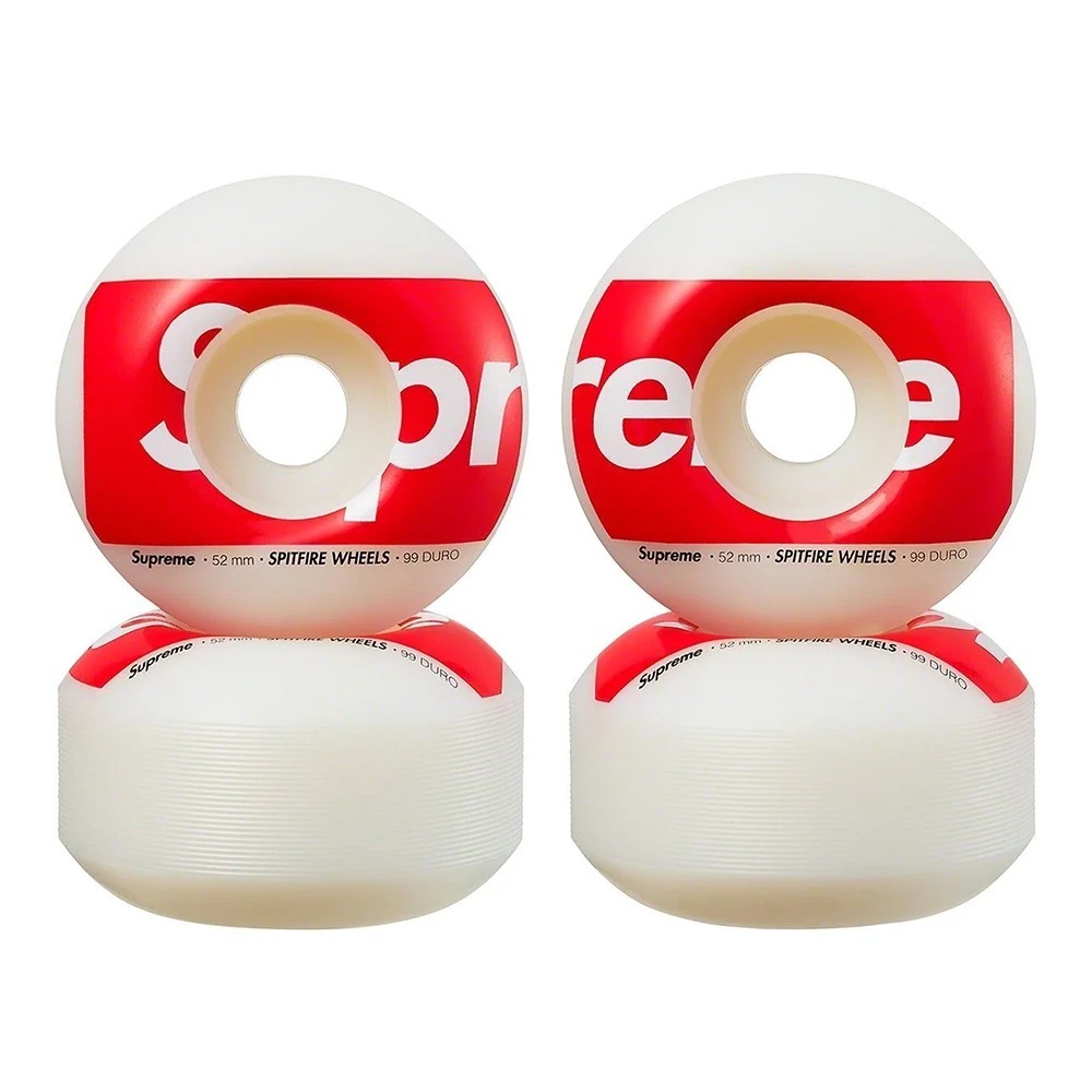 supreme spitfire wheels ウィール　シュプリーム LA Spitfire x Supreme Roda Shop 52 mm White (Set Of 4) - Droper