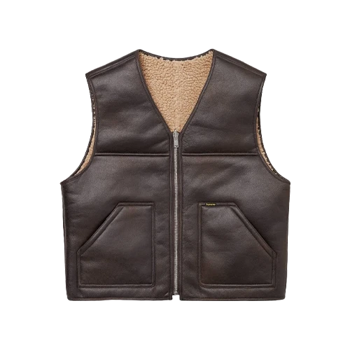 Colete Supreme Reversible Faux Shearling Work Brown - Droper