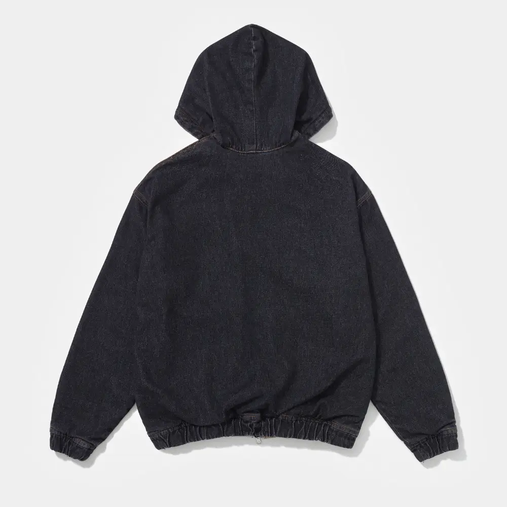 Jaqueta Piet Black Denim Hooded - Droper