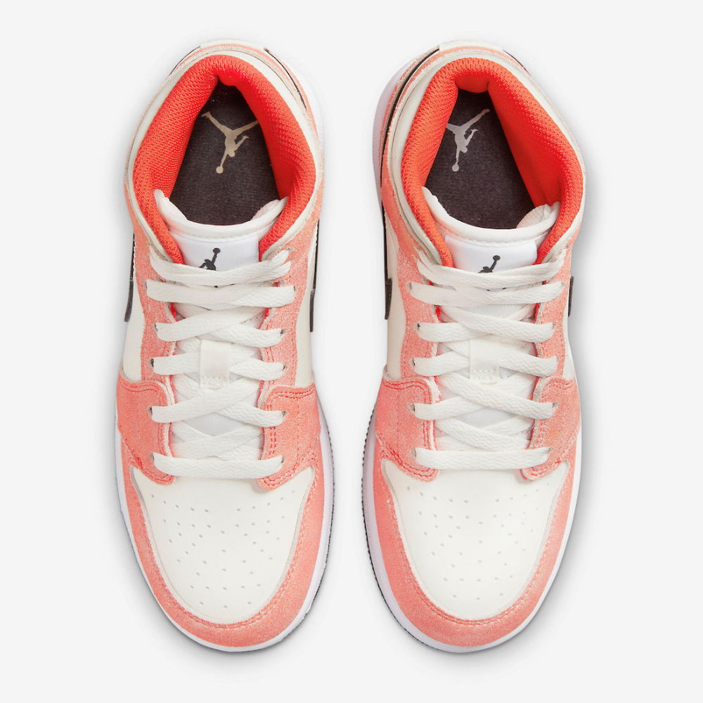 Air Jordan 1 Mid GS Orange Suede foto 2