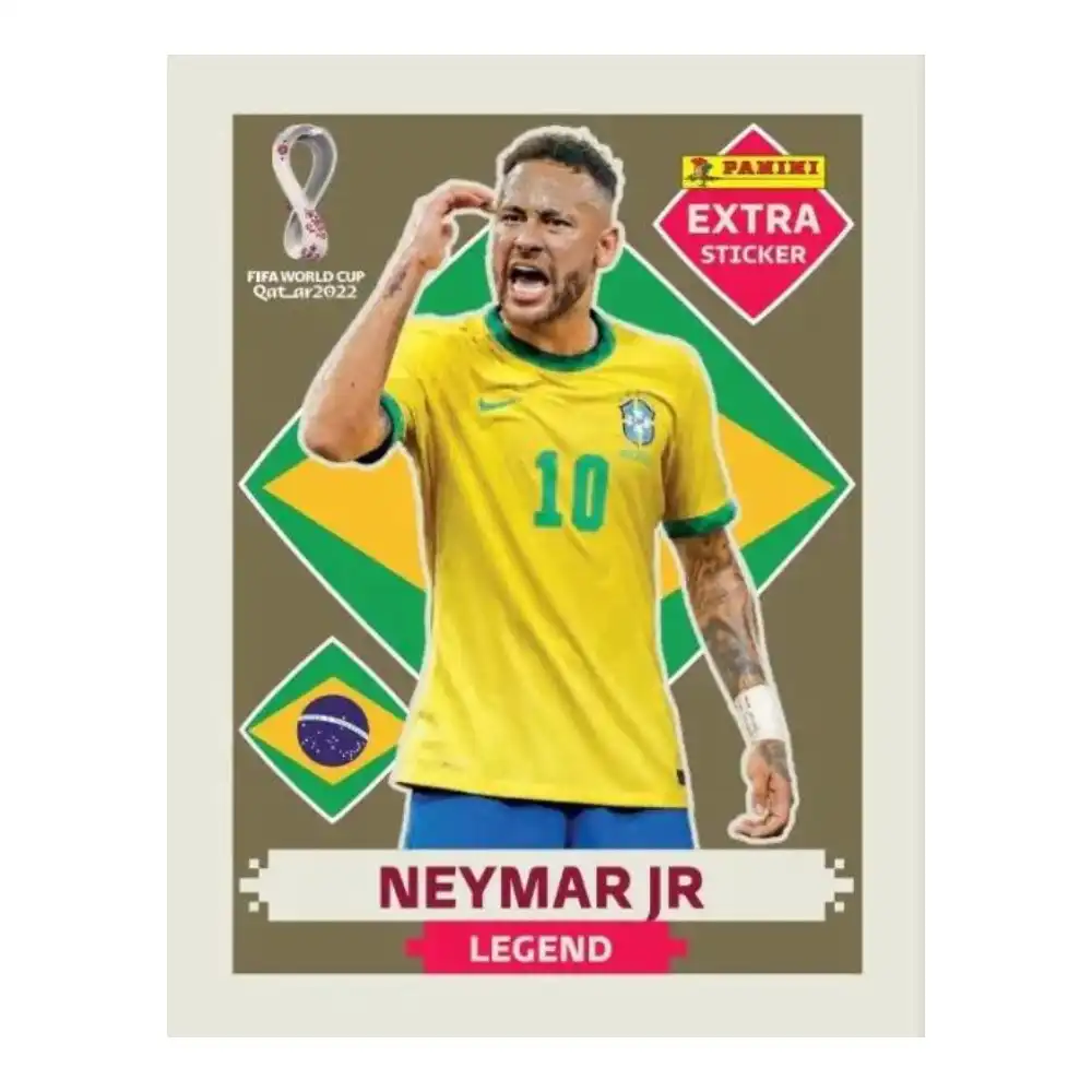 Neymar EXTRA STICKER GOLD LEGEND ALBUM PANINI CATAR 2022 (LAMINA ORO  LEYENDA)