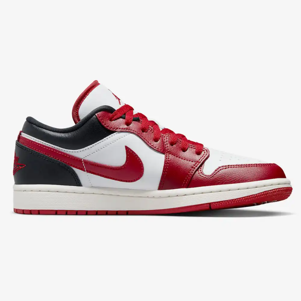 Aj1 black white hot sale sail gym red