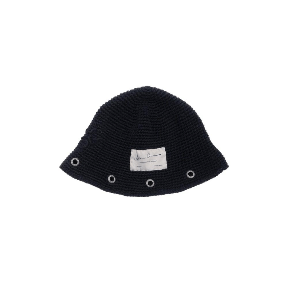 Bucket Barra Crew Em Crochê Com Ilhoses Preto - Droper