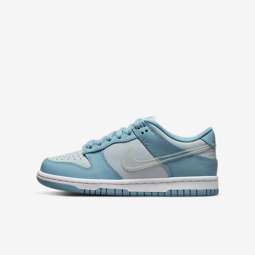 nike low dunk clear blue swoosh