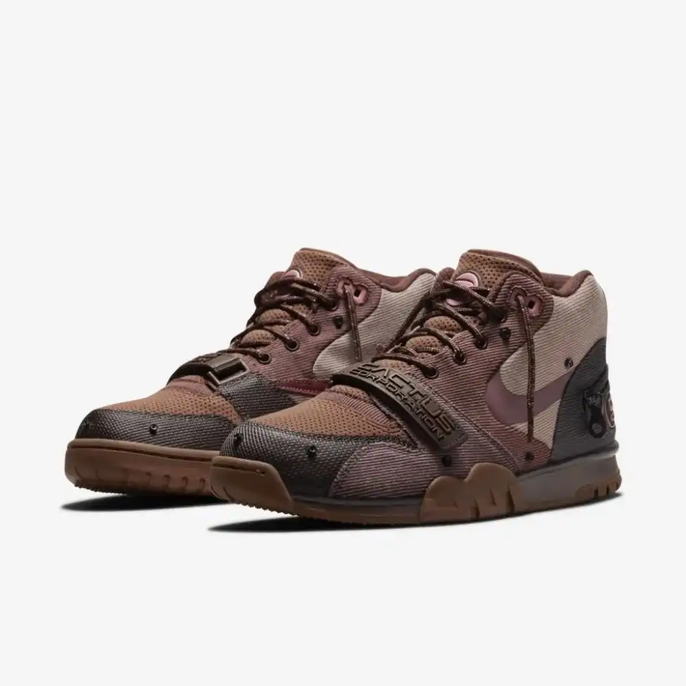 Travis Scott x Nike Air Trainer Archeo Brown and Rusty Pink