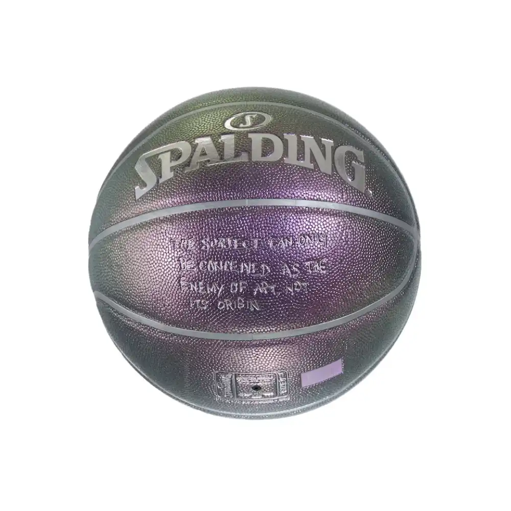 Bola de Basquete Spalding NBA Pearl Preta e Roxa - FutFanatics