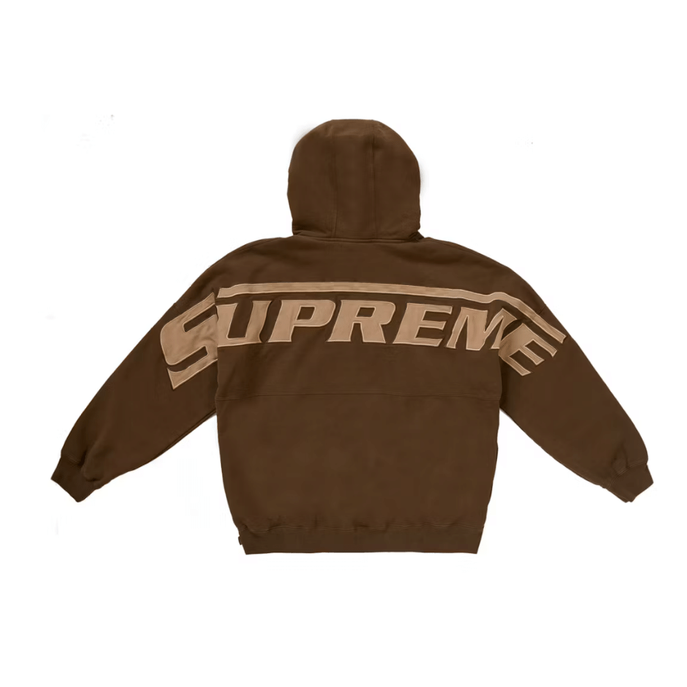 Moletom Supreme Wrapped Half Zip Hooded Dusty Brown - Droper