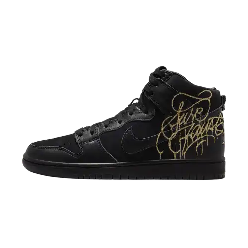 Nike SB Dunk High Pro Black and Metallic Gold