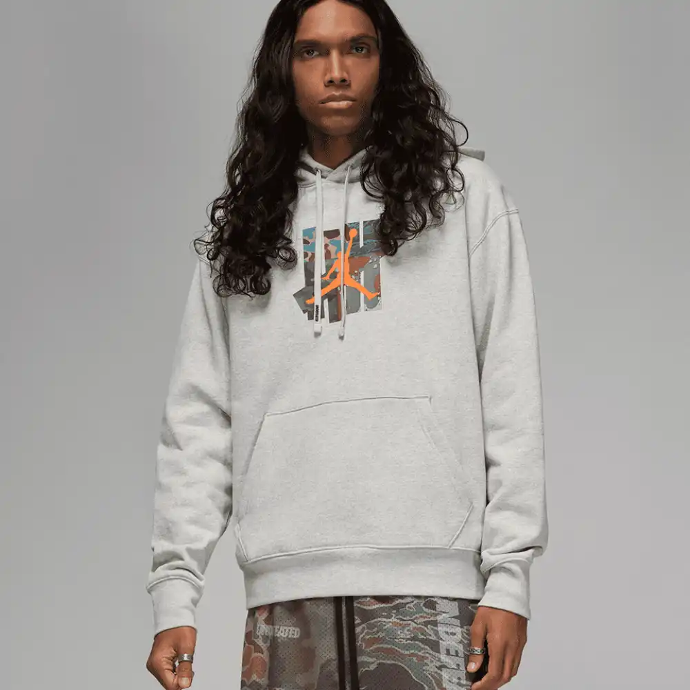 Undefeated x Jordan Moletom Strikes Greyheather foto 2