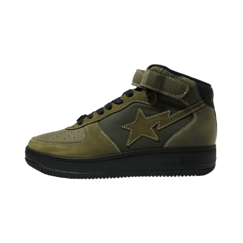 A Bathing Ape Bape Sta Mid Military Olive Green