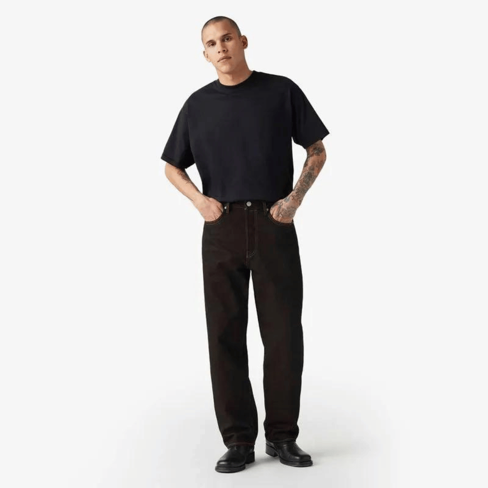 Stussy x Levi's Calça Jeans 568 Stay Loose Preta - Droper