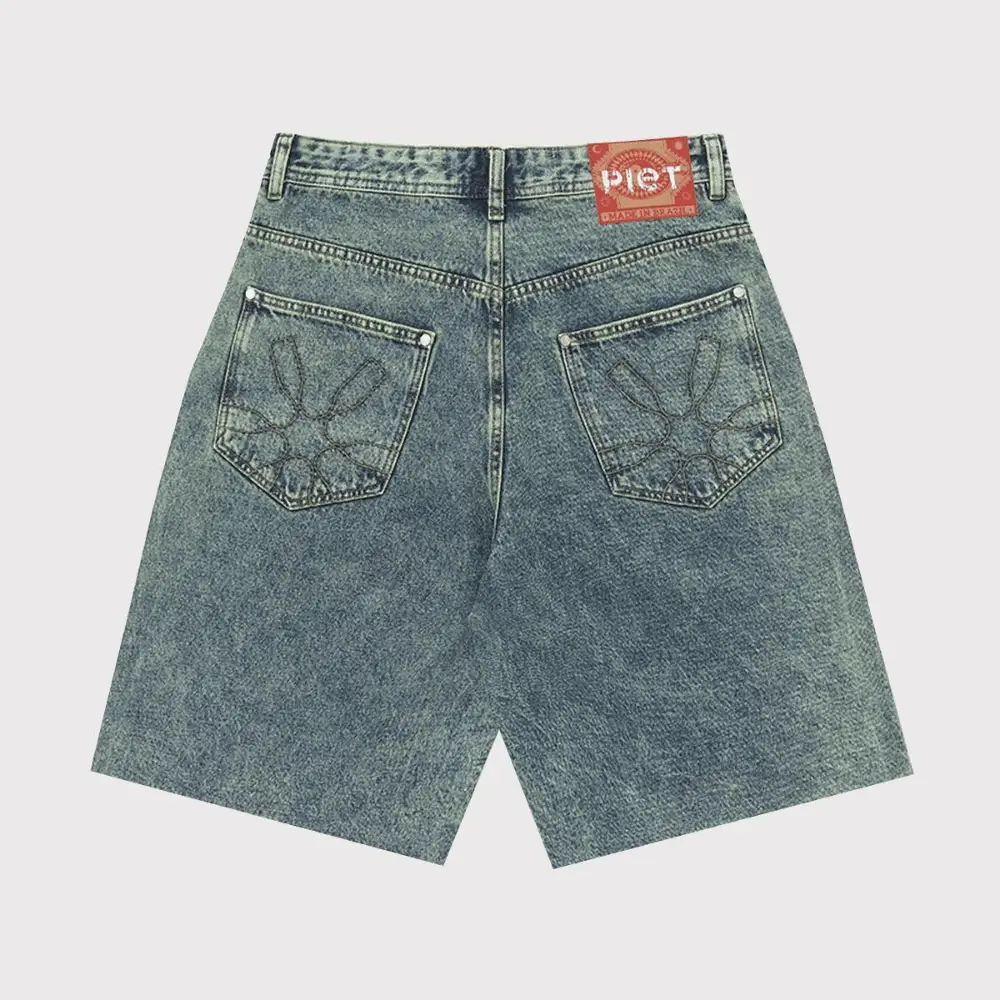 Shorts Piet Acid Wash Denim Green foto 1