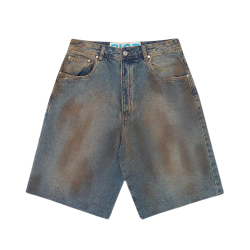 【BoTT】Ol' Dirty Painter Short Shorts Piet Dirty Wash Denim Azul - Droper