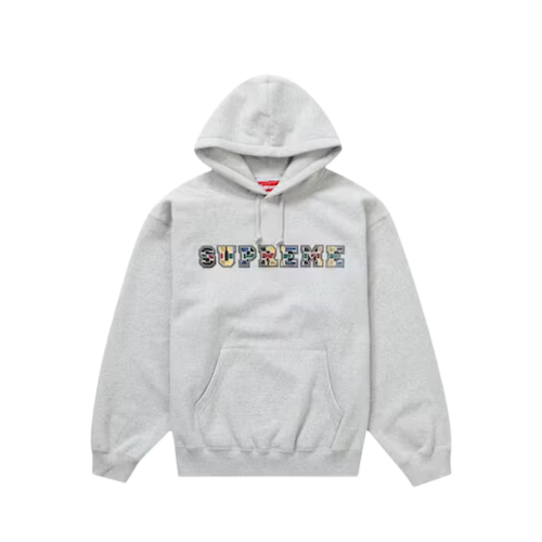Moletom Supreme Collegiate Patchwork Leather Hooded Heather Grey