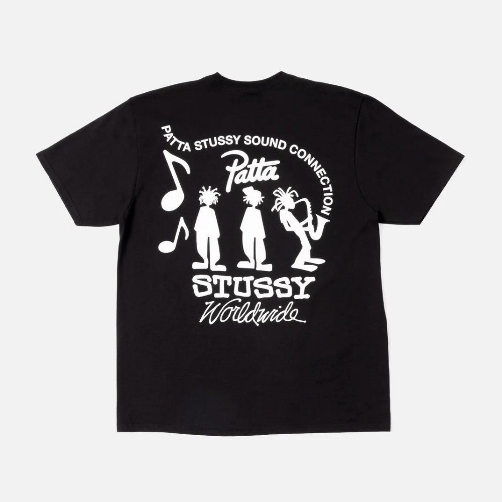 Patta x Stussy Camiseta Sound Connection Black - Droper