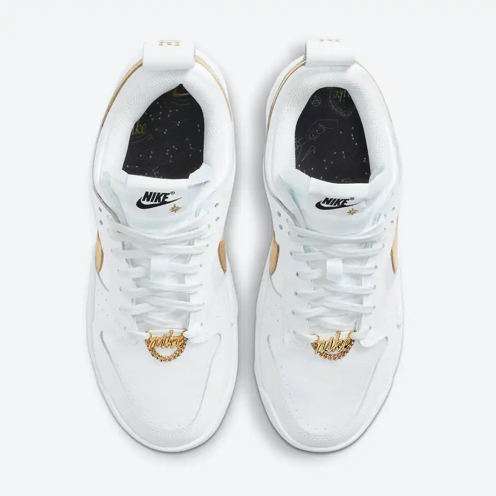 Nike Dunk Low Disrupt White Metallic Gold foto 2