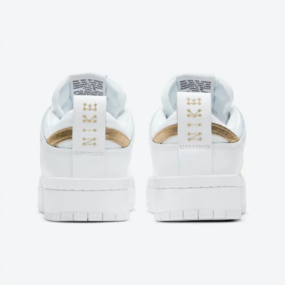 Nike Dunk Low Disrupt White Metallic Gold foto 3