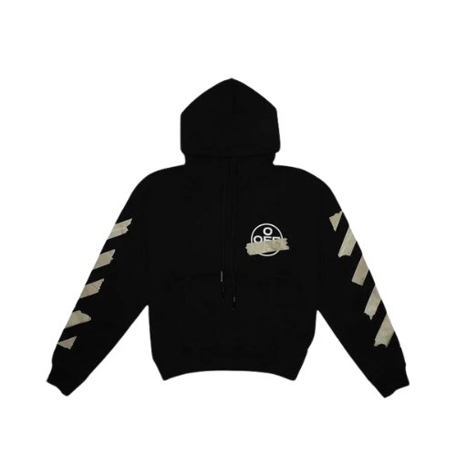 Moletom Off-White Tape Arrows Oversized Black Beige - Droper