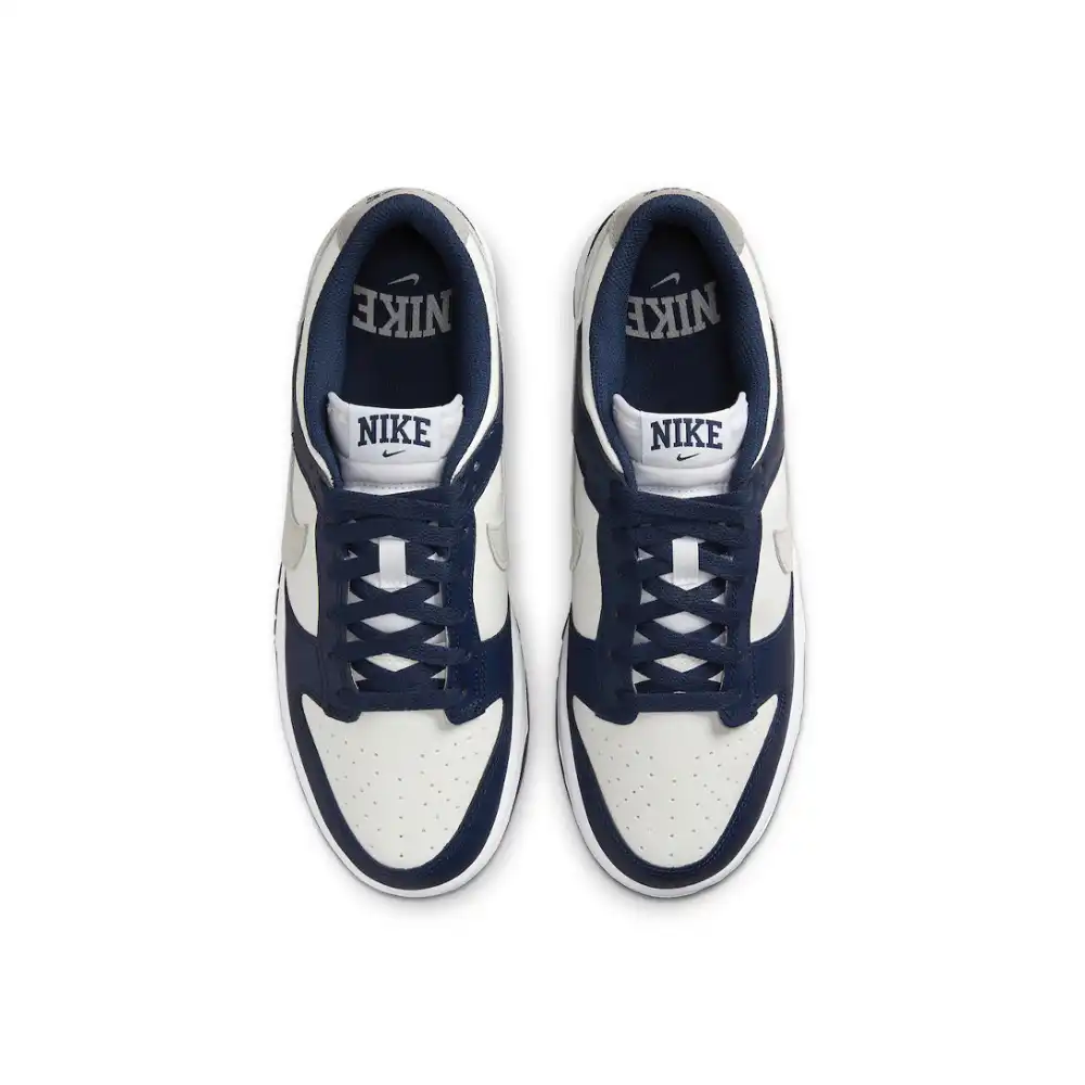 nike dunk low midnight navy white