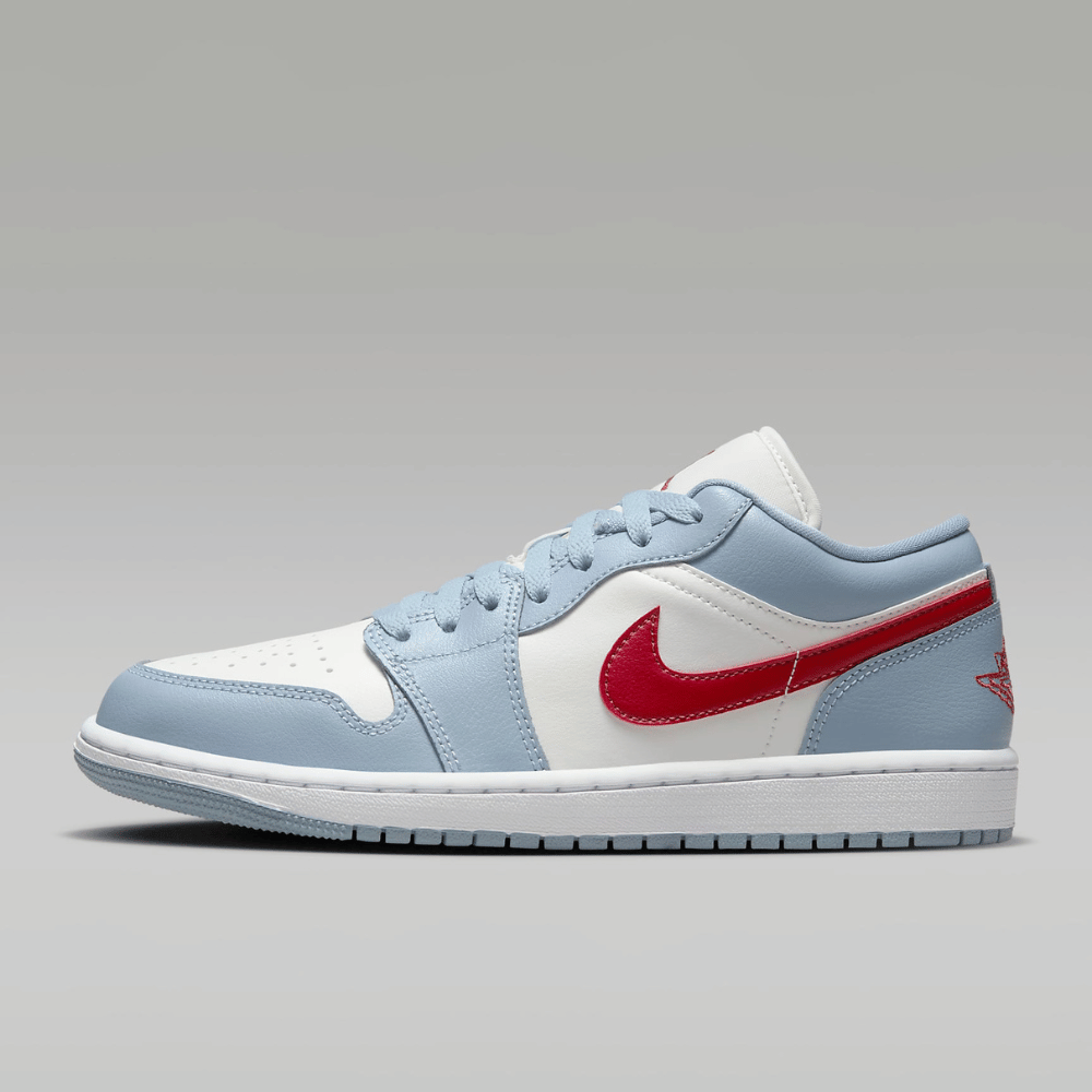 Air Jordan 1 Low Blue Grey White Dune Red foto 1
