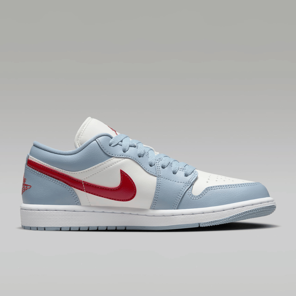 Air Jordan 1 Low Blue Grey White Dune Red foto 3