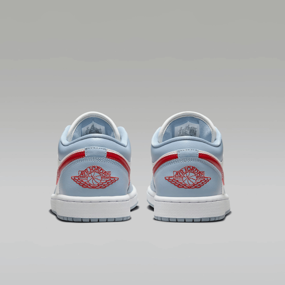 Air Jordan 1 Low Blue Grey White Dune Red - Droper