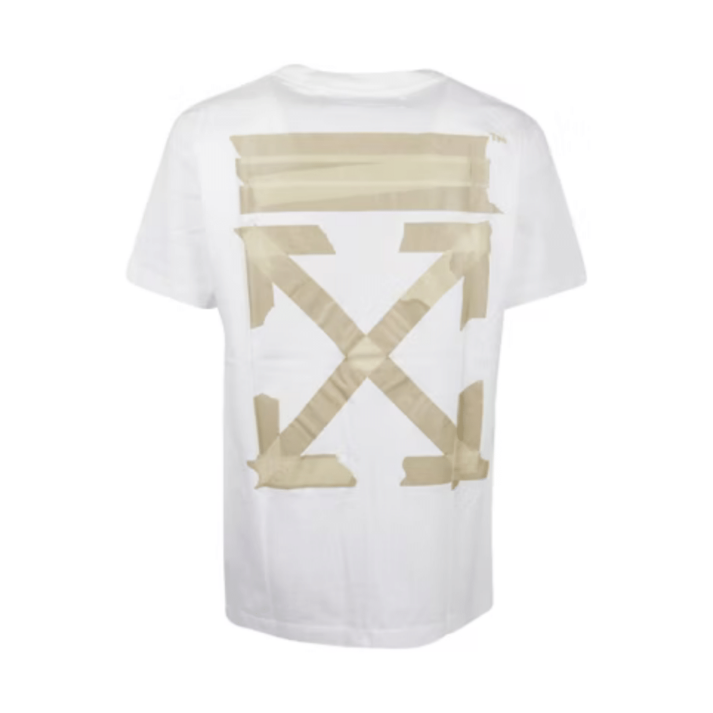 Camiseta Off-White Slim Fit Tape Arrows White Beige foto 1