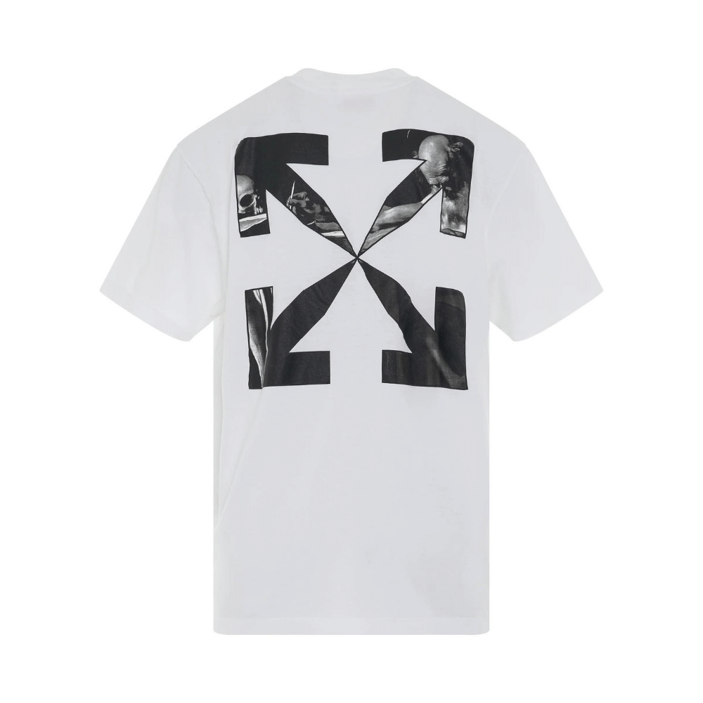 Camiseta Off-White Caravaggio Arrow Oversized White - Droper