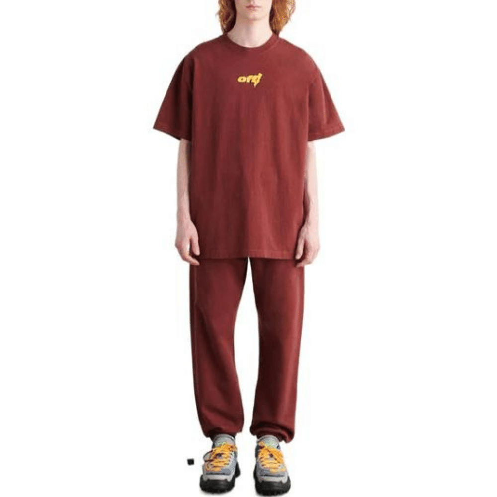 Camiseta Off-White Thunder Stable Oversized Burgundy foto 1