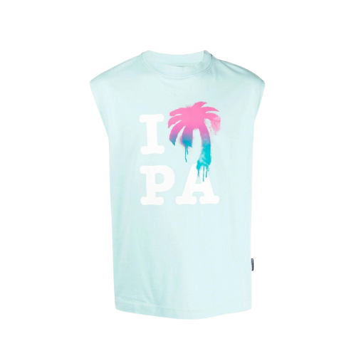 Camiseta Palm Angels I Love PA Muscle Tank Light Blue Multi Herren