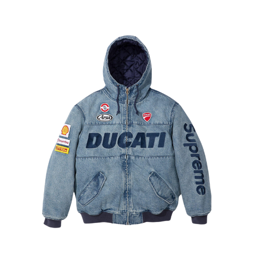 Ducati x Supreme Jaqueta Hooded Racing Blue - Droper
