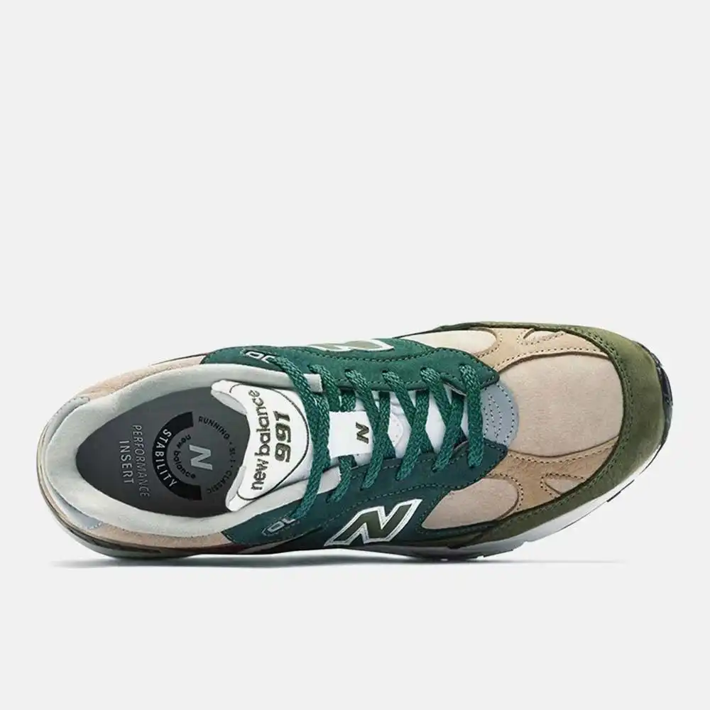 New Balance 991 Made in England Olive Green Red Grey - Droper