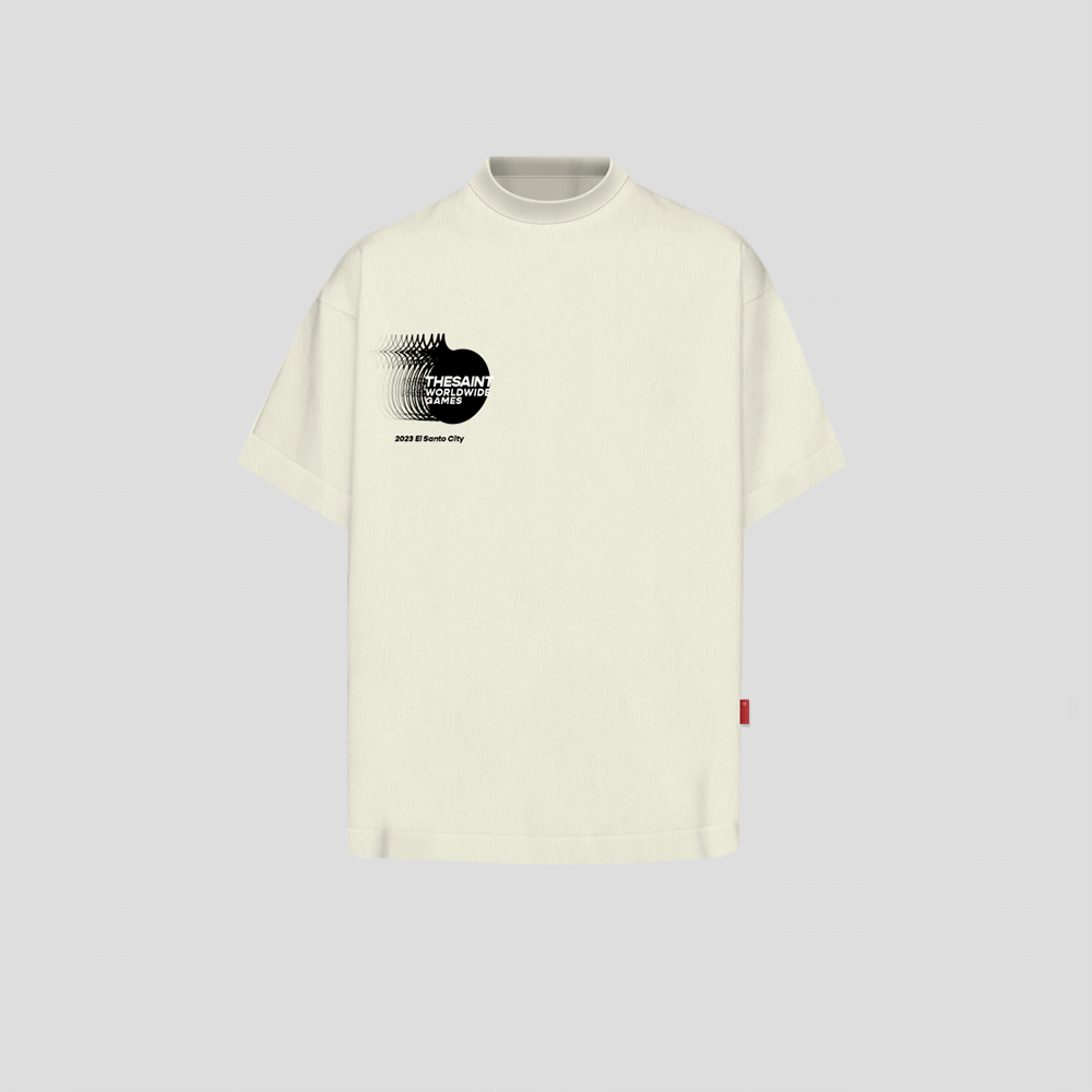 Camiseta THESAINT Quadrada Boxy Games Off White - Droper