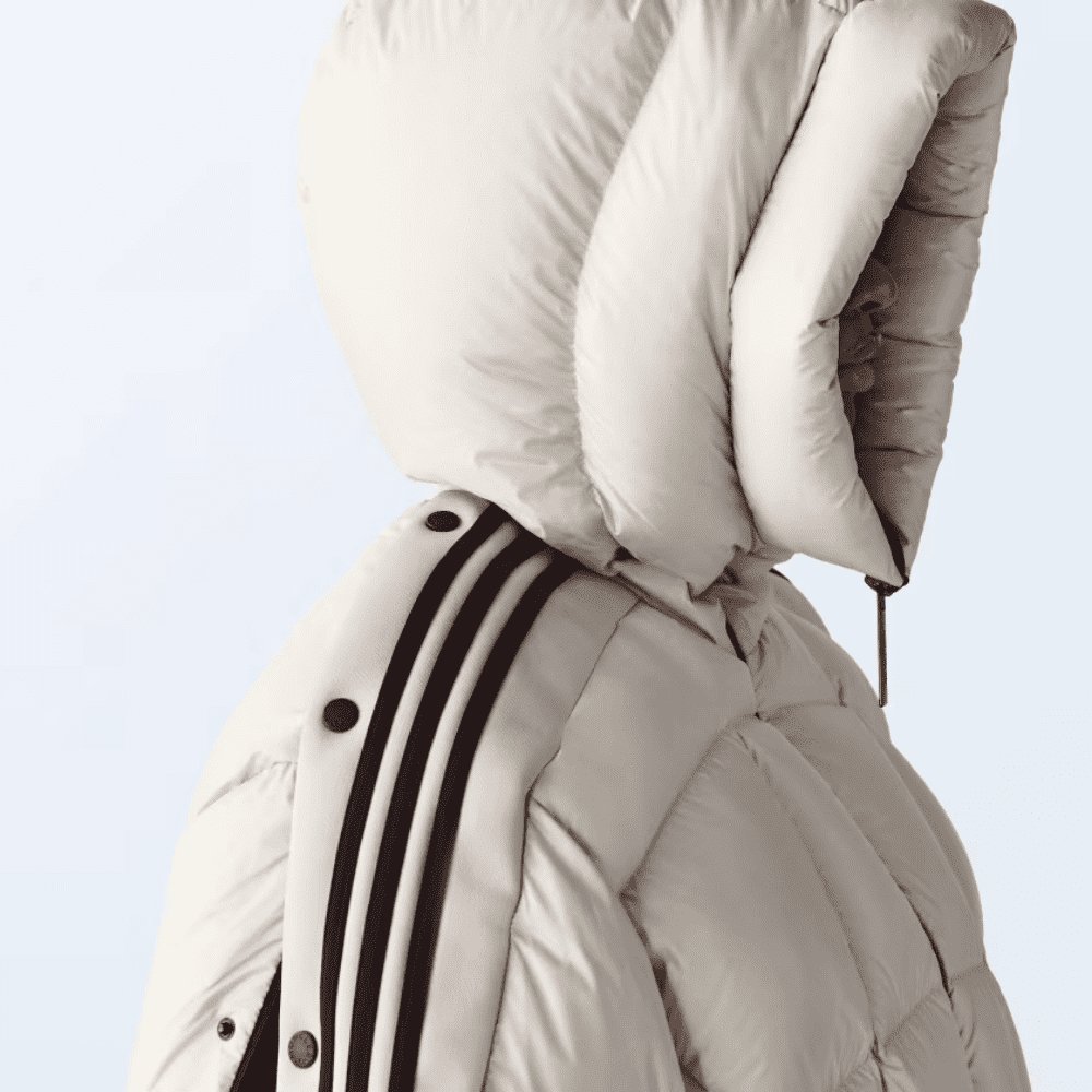Moncler x adidas Jaqueta Puffer Cropped Fusine Chalk Pearl - Droper