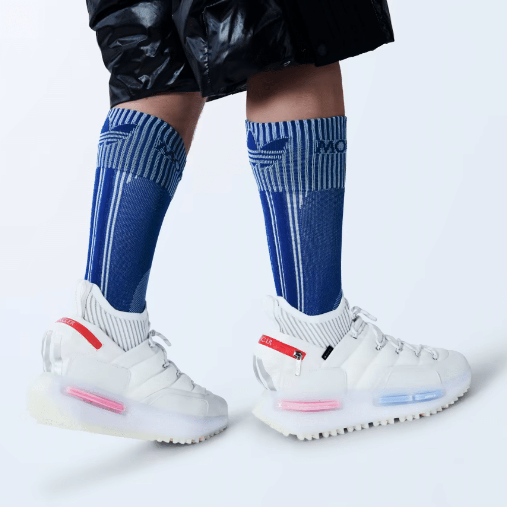 Moncler x adidas Meias Cano Médio Royal Blue foto 2