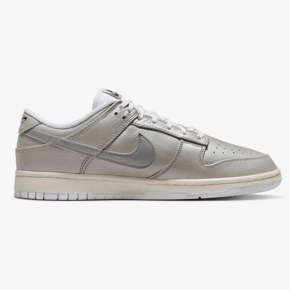 nike dunk low white silver