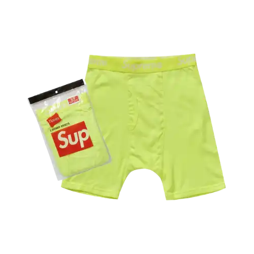 Hanes x Supreme Cueca Boxer Briefs 2 Pack Flourescent Yellow