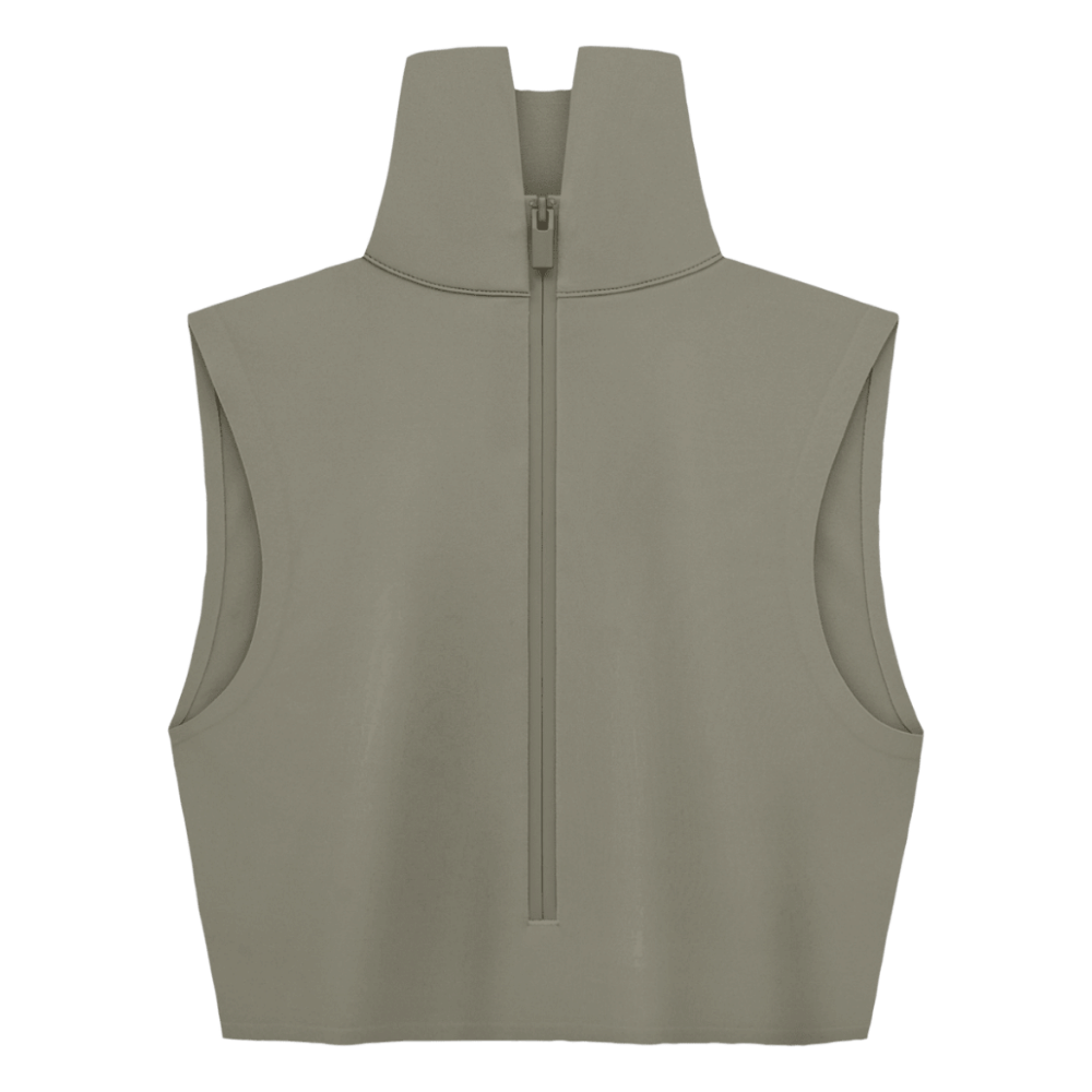 Biquíni Esportivo Cintura Alta - Top Cropped E Calcinha Canelada Azul GG
