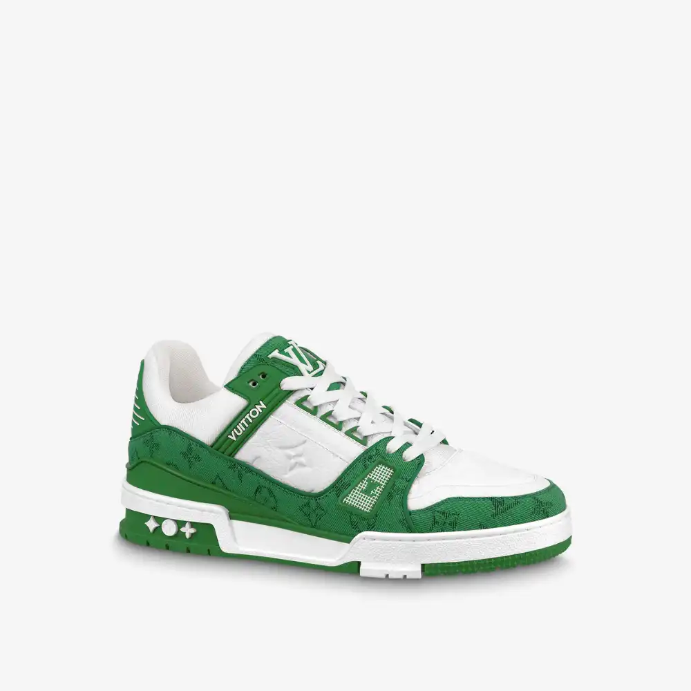 Louis Vuitton Trainer Low Monogram Denim Green foto 1