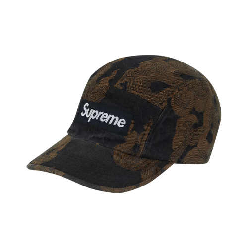 Boné Supreme Flames Jacquard Denim Camp Washed Black