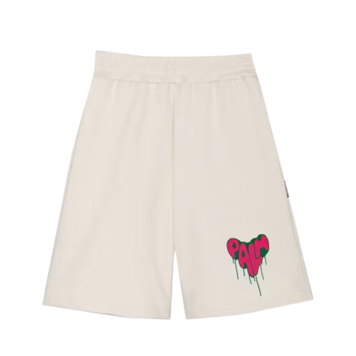 Shorts Palm Angels Spray Heart Off White