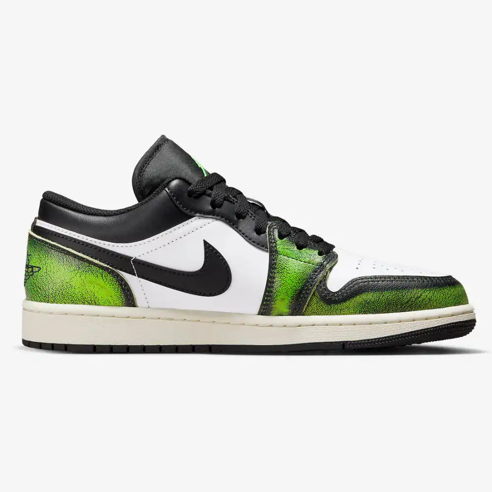 Air Jordan 1 Low Black Electric Green foto 3